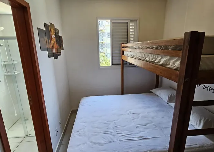 Jardim das Palmeiras II Home Resort JP2 Ubatuba - Apartamento com 2 Dorms, 1 Suíte, Churrasqueira Gourmet, Piscina Adulto e Infantil, Jacuzzi Aquecida, Sauna, Academia, Salão de Jogos e Playground